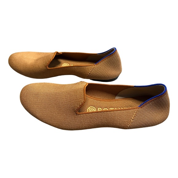 Women’s Rothy's Caramel Loafers with Blue Heel Trim Accent Size 7.5 - Picture 4 of 11